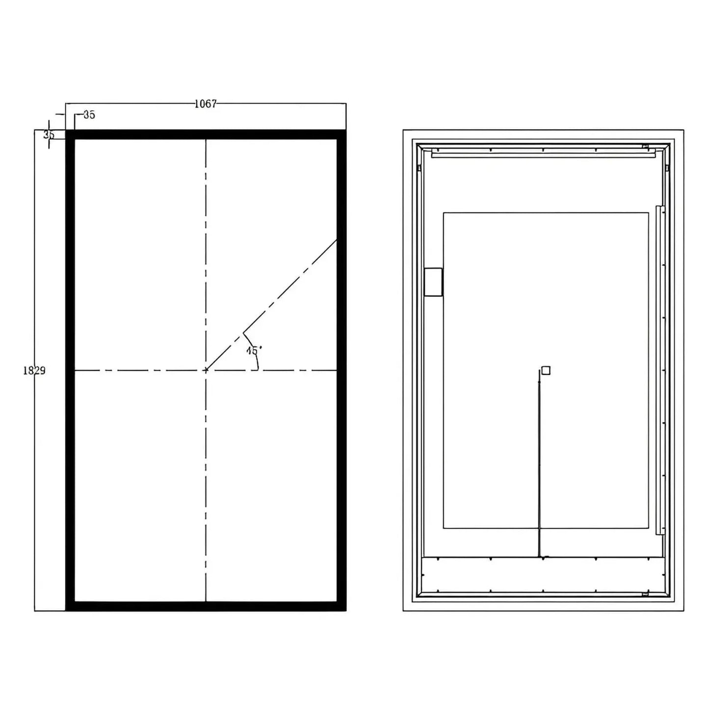 SYLVA LED LIGHTED BATHROOM VANITY SQUARE MIRROR - 72 x 42