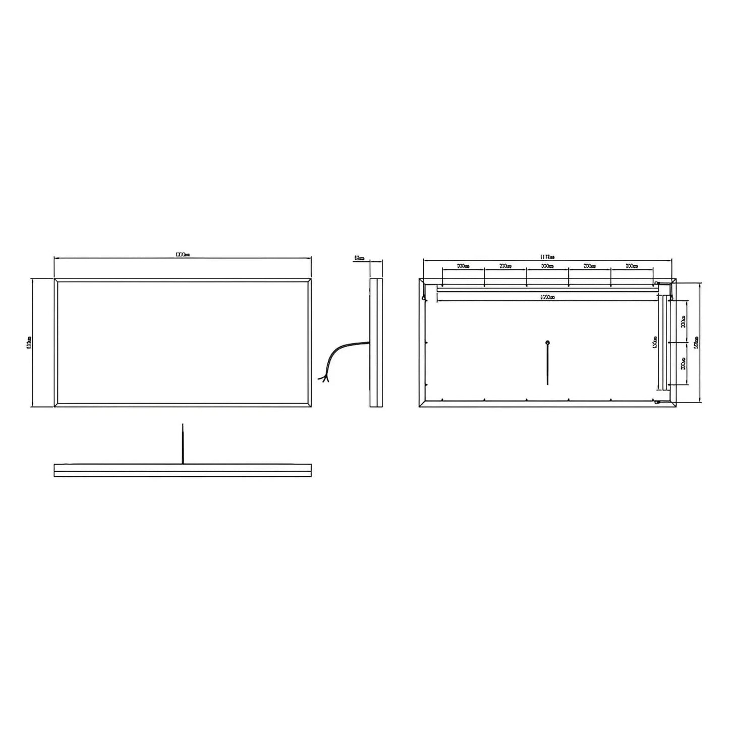 NEBULA LED LIGHTED BATHROOM VANITY RECTANGLE MIRROR - 48 x 24 (Sold as 1)