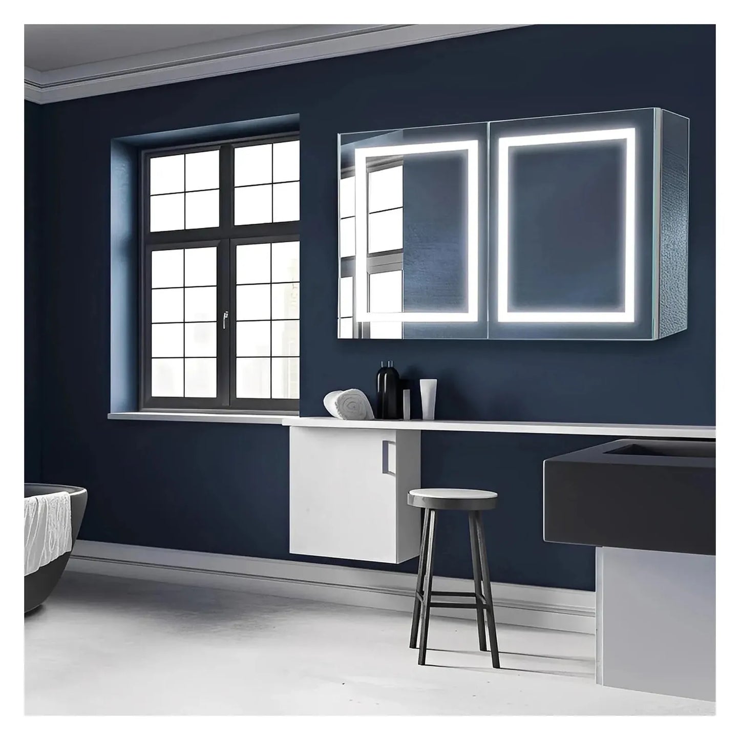 SYRMA LED ILLUMINATED CABINET VANITY RECTANGLE MIRROR - 32 x 48