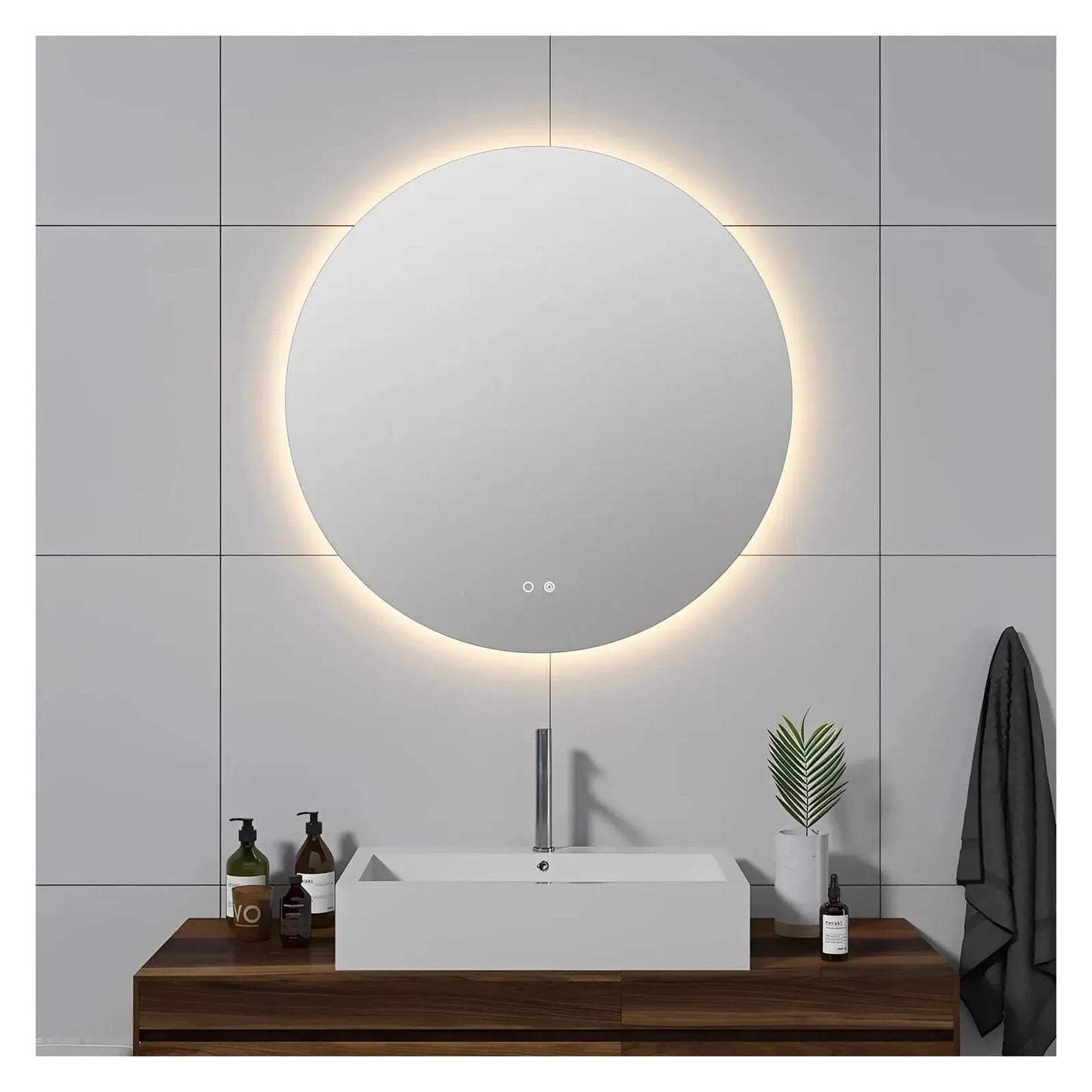 LUXOR LED VANITY ROUND MIRROR - ADJUSTABLE TEMP. & BRIGHTNESS - 36 x 36