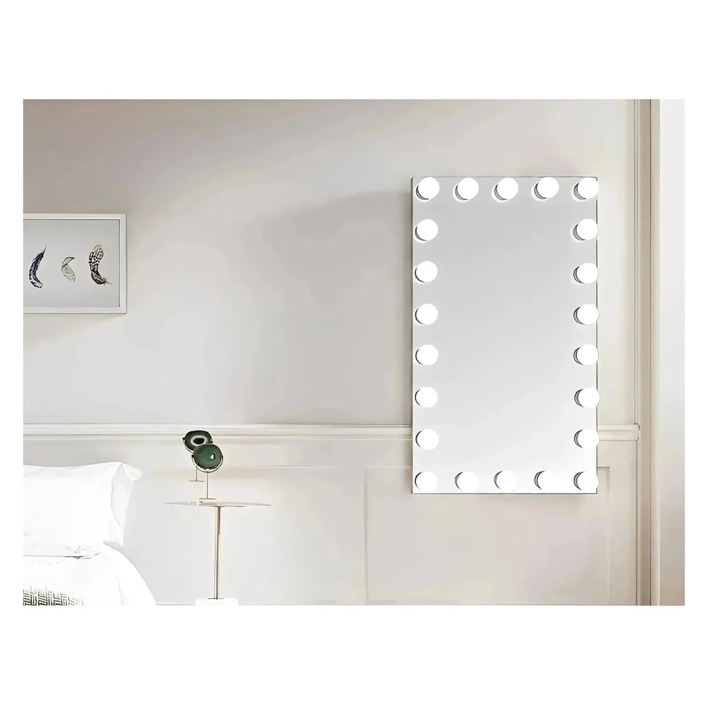 NOVA LED LIGHTED HOLLYWOOD VANITY RECTANGLE MIRROR - DIMMABLE - 48 x 28