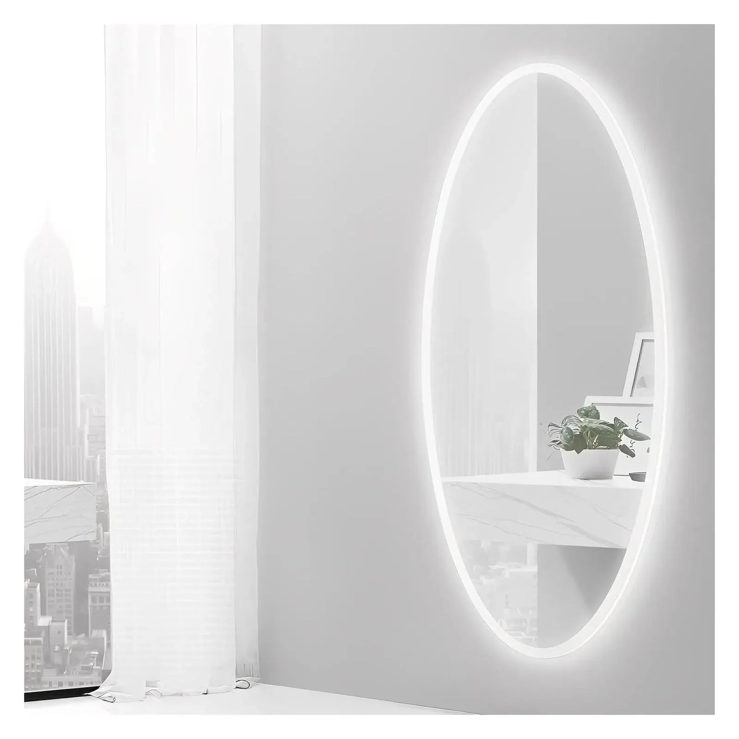 NEBULA OVAL LED LIGHTED BATHROOM VANITY OVAL MIRROR - 70 x 32