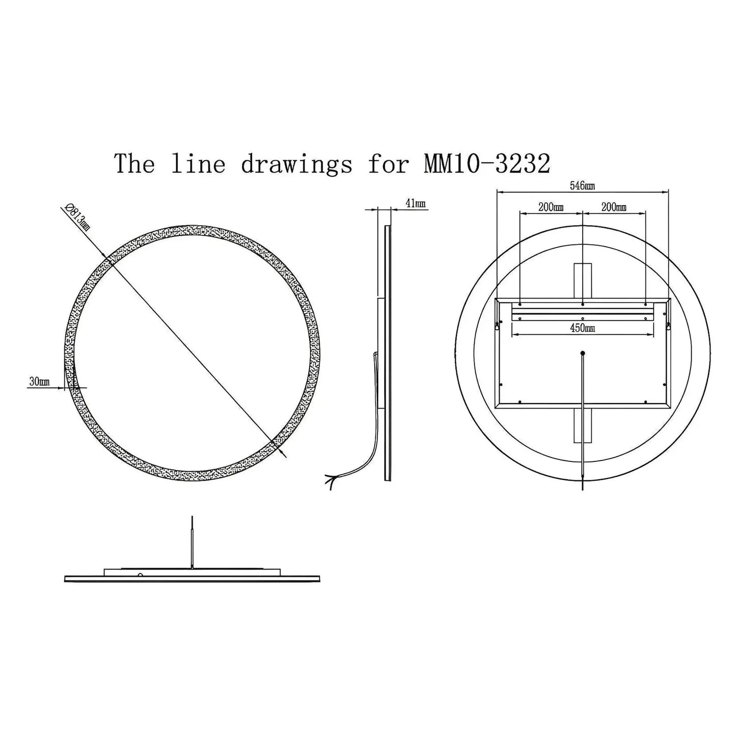DIAFOTIZO LED LIGHTED BATHROOM VANITY ROUND MIRROR - 32 x 32 (Sold individually)
