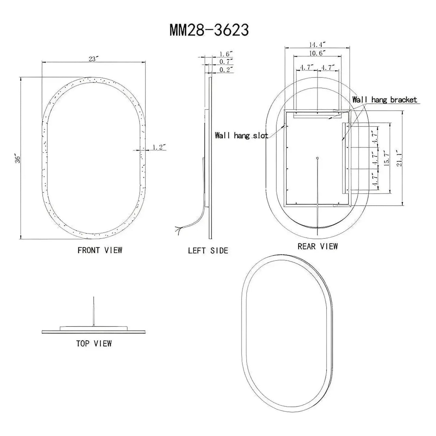 VEGA PILL LED ILLUMINATED OVAL MIRROR