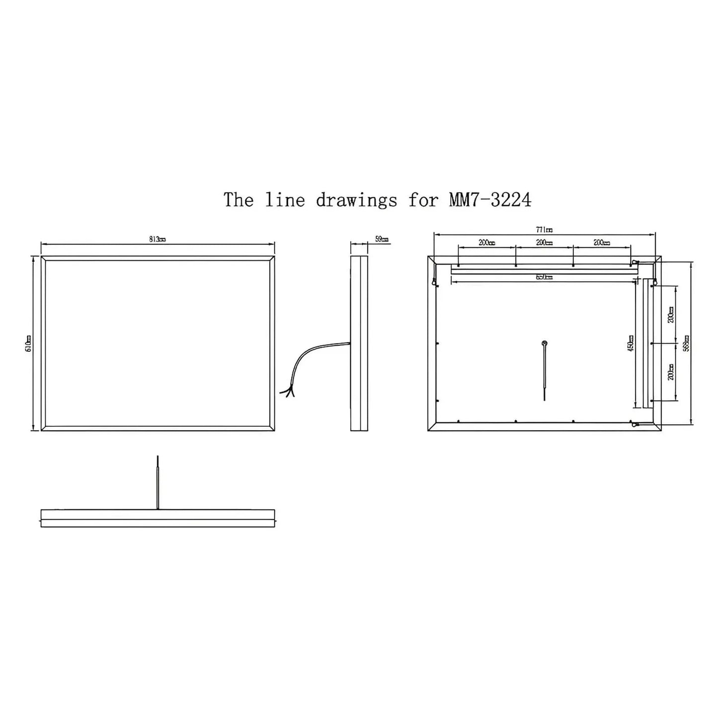 NEBULA LED LIGHTED BATHROOM VANITY RECTANGLE MIRROR - 32 x 24