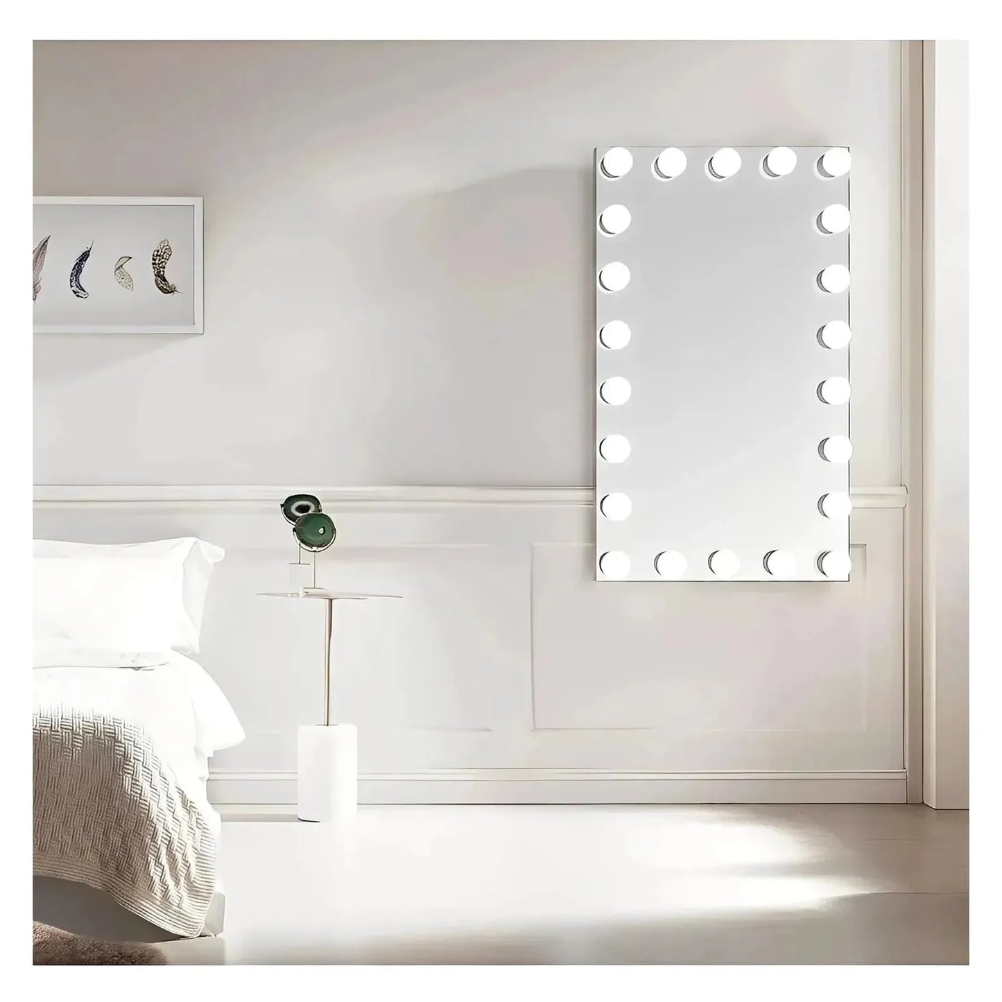 NOVA LED LIGHTED HOLLYWOOD VANITY RECTANGLE MIRROR - DIMMABLE - 48 x 28