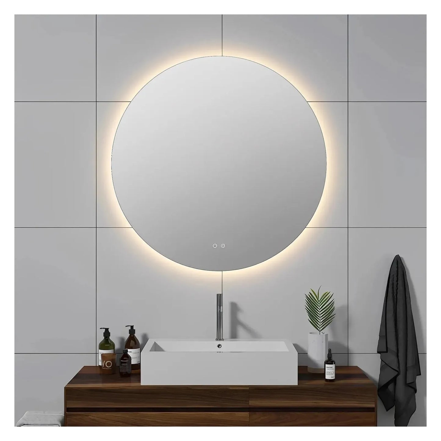LUXOR LED VANITY ROUND MIRROR - ADJUSTABLE TEMP. & BRIGHTNESS - 40 x 40