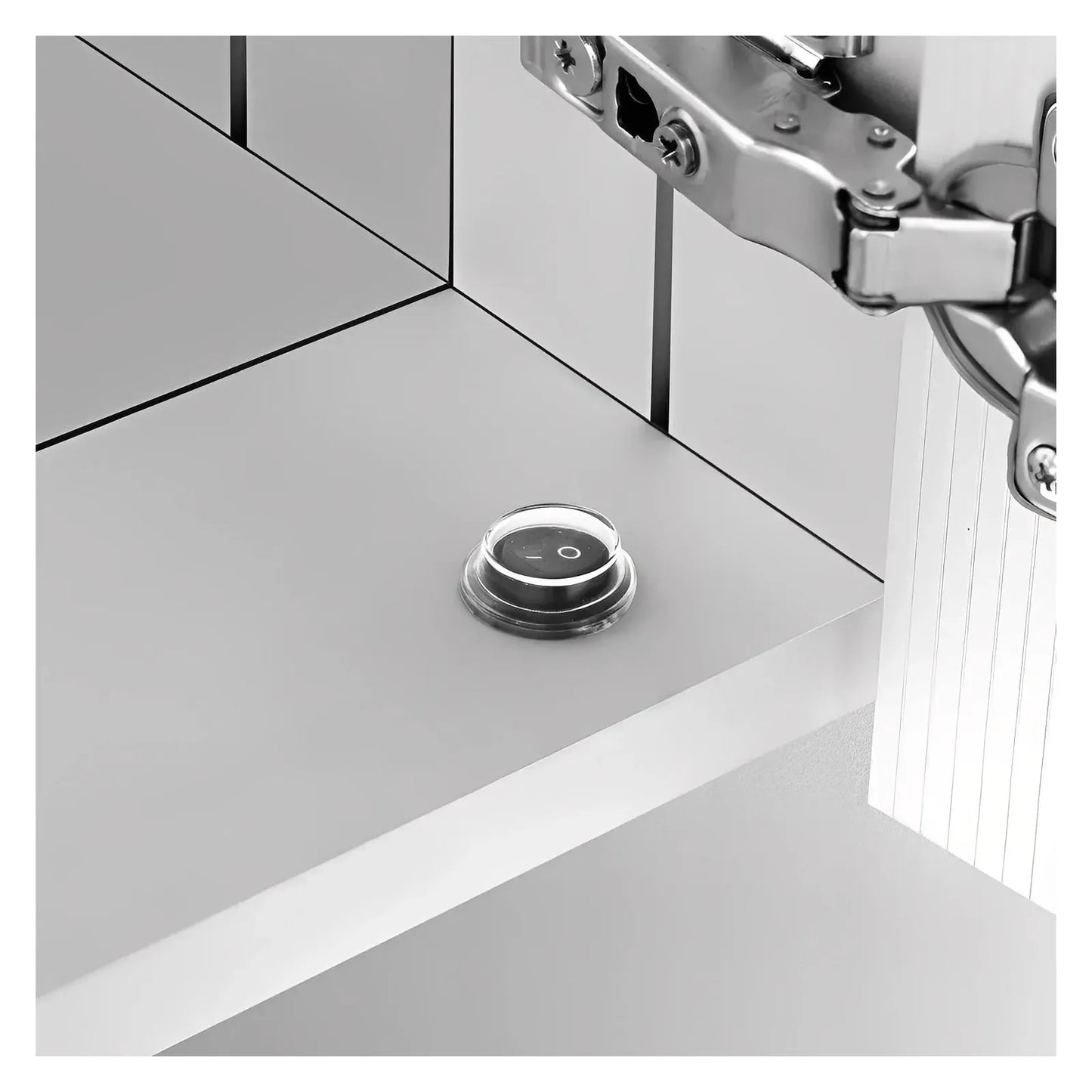 LYLA I LED LIGHTED BATHROOM CABINET VANITY SQUARE MIRROR - Left Side