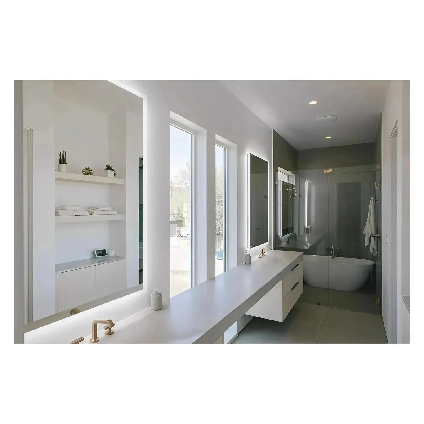 ZEPHYRA LED LIGHTED BATHROOM VANITY RECTANGLE MIRROR - 60 x 28