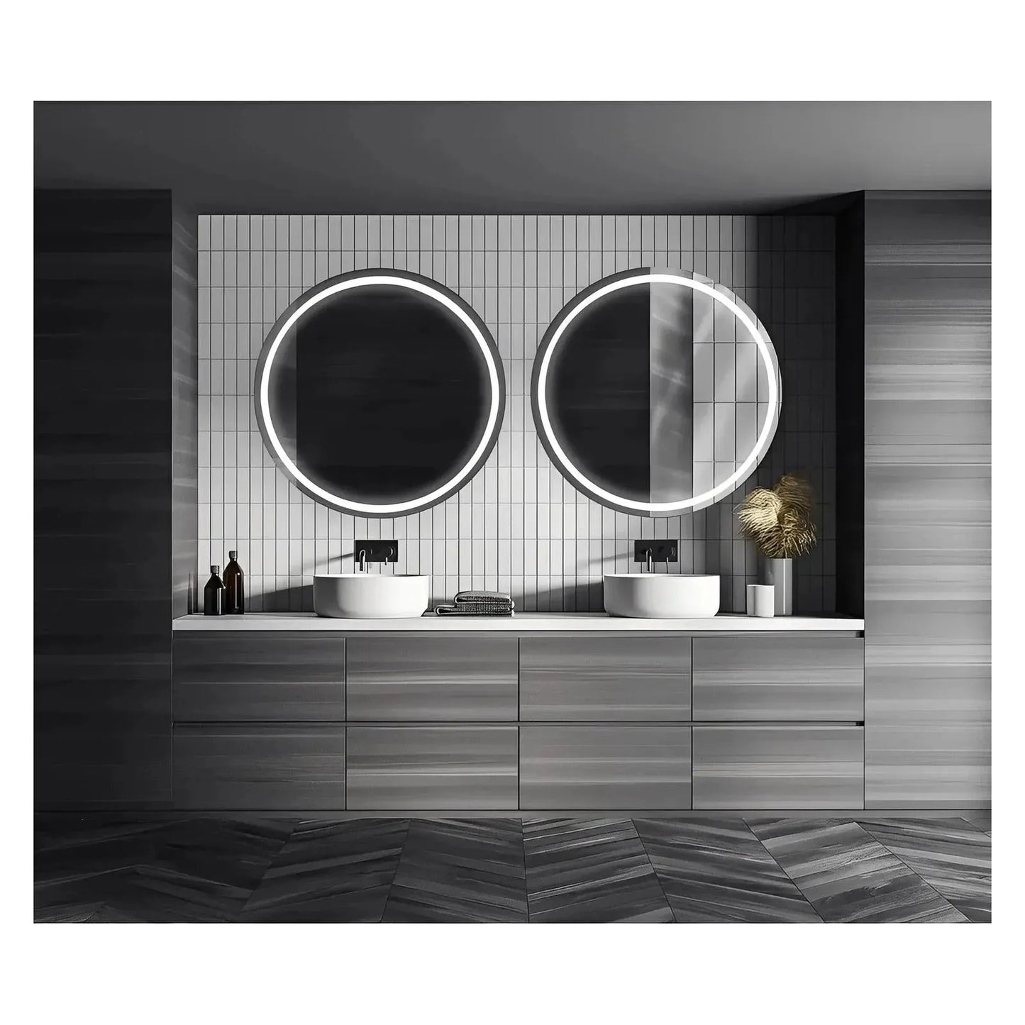 ASTRA LED LIGHTED BATHROOM VANITY ROUND MIRROR - 36 x 36 - (Sold individually)