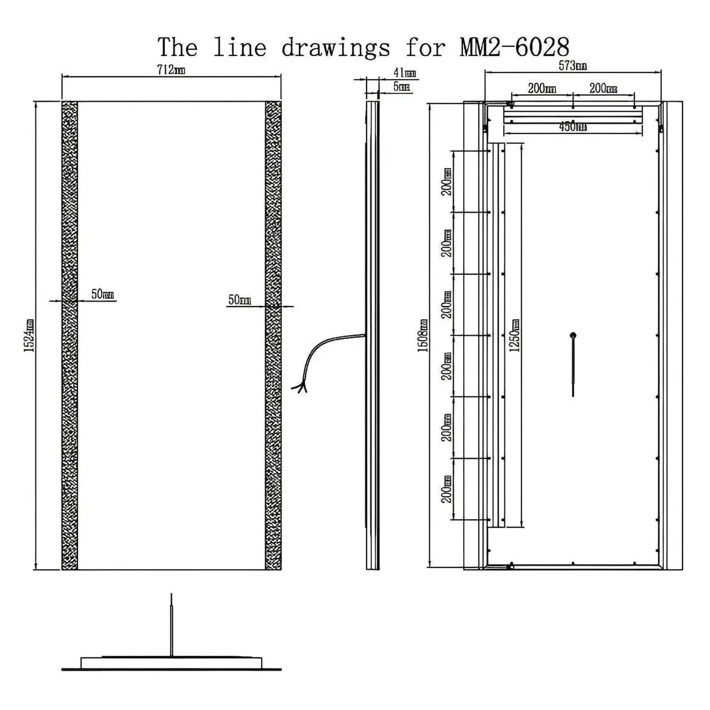 SABINE LED LIGHTED BATHROOM VANITY RECTANGLE MIRROR - 60 x 28