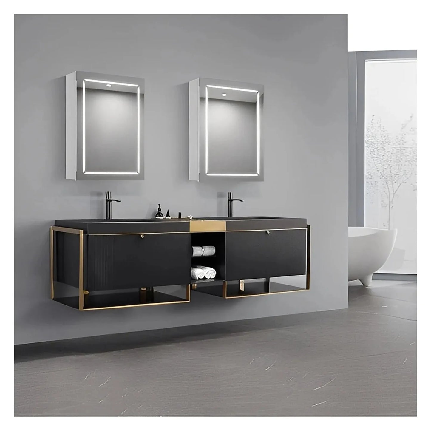 ELARA I CONDUCTIVE HINGE-POWERED LED VANITY CABINET MIRROR - 32 x 24 - Sold as 1