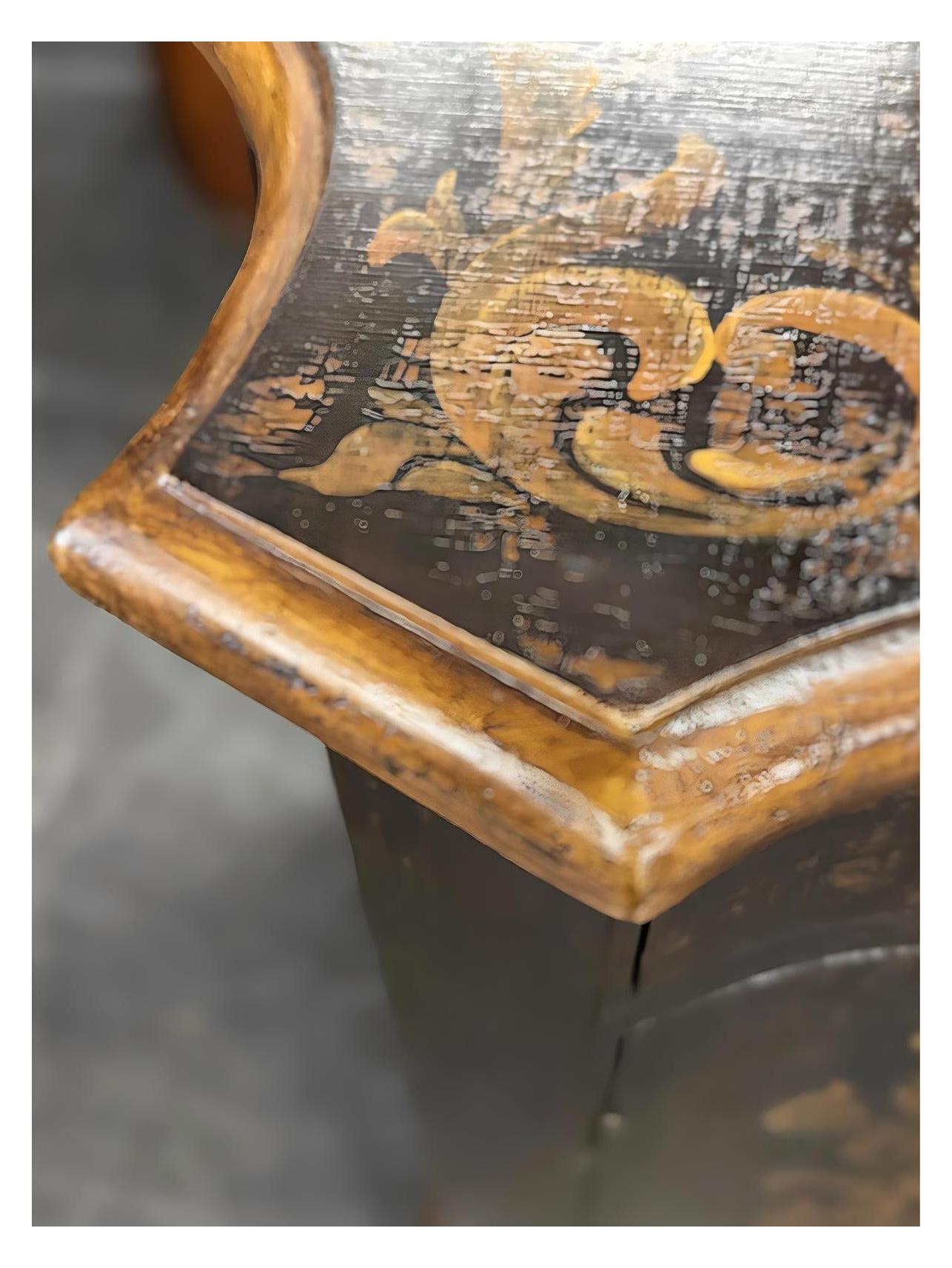 Montrichard-Inspired Baroque Ebony Dining Room Buffet With Gilded Floral Accents