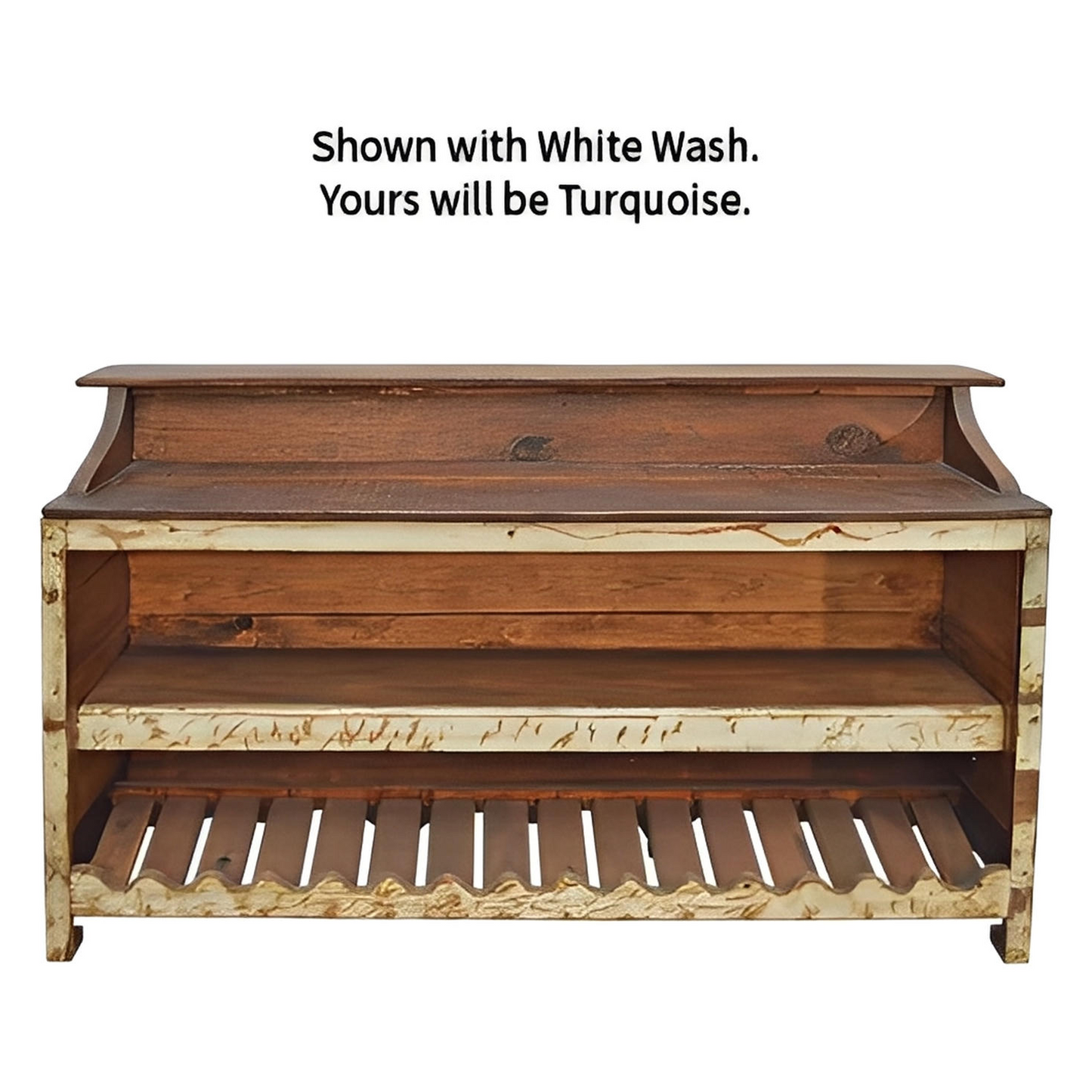 Santa Fe Cantina Bar – Turquoise Distressed Wood with Rustic Charm