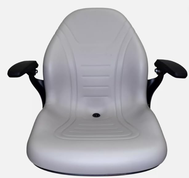 Tractor and Lawn Mower Seat Compatible with Bobcat, Dixie Snapper, Toro, Exmark, Kubota, Bad Boy; Gray Waterprrof Vinyl; Drilling in the Mounting Deck May Be Required