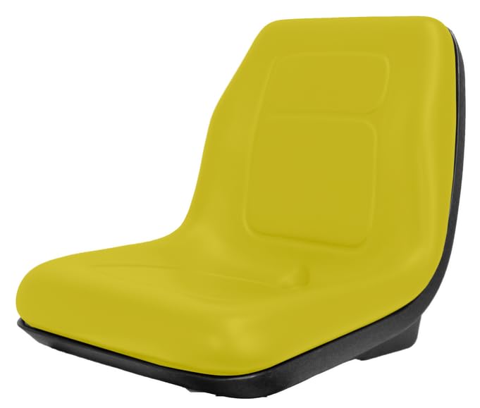 Zero Turn Mower Seat; Replacement Seat for Tractors, Fork Lifts, Skid Steers, UTV's, etc.; 18.9" H; Yellow; Compatible with Bobcat, Dixie, Snapper, Toro, Exmark, Bad Boy; SU-143000YE, Yellow