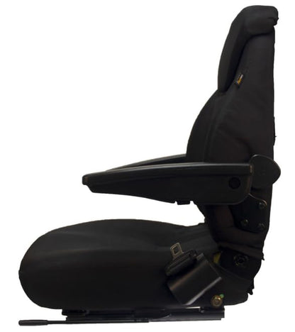 Lawn Mower Seat Replacement with Armrests and Slides; 31" H (Max); Tractor Replacement Seat; Cordura Fabric; Black; SU-440000BK