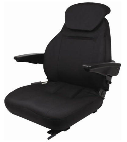Lawn Mower Seat Replacement with Armrests and Slides; 31" H (Max); Tractor Replacement Seat; Cordura Fabric; Black; SU-440000BK