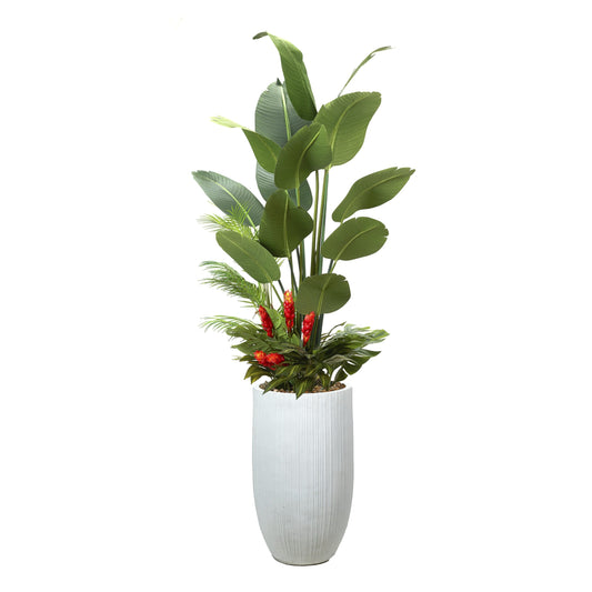 Artificial Traveler Palm with Under Planting 8ft