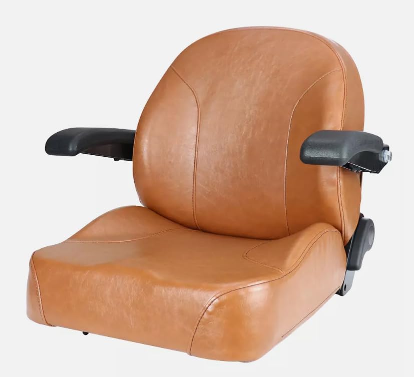Zero Turn Mower Seat with Slides; Compatible with SCAG Tiger Cat Series: STC48V, STC52V, STC61V; & Turf Tiger: STT61V; & More; Replaces Number 9292; Premium OEM Style Brown; 201011BR-SC1
