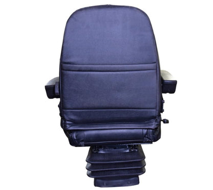 Replacement tractor seat with adjustable back cushion, armrests & suspension; Bolt Patterns: 4-3/4 Width x 8 Length (Inches), 5-1/2 x 7-3/4, 4-3/4  x 5-3/4; 440002BK-SP1