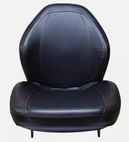 Replacement Seat for Tractors; Includes Flip-up Hinge; Compatible with Farmall Series: 31, 35, 40, 45, 45A, 50, 55A, 65A, 75A; Black Sewn Vinyl; 310000BK+901004-F