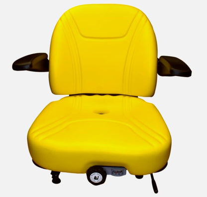 Skid Steer Replacement Seat with Suspension & Armrests; Yellow; Compatible with Caterpillar 247, 247B, 247B II, 248, 248B, 252, 252B, 252B II, 256C, 257, 257B, 257B II, 262, 262B, 262C; 315111YE-CP2