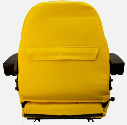 Zero Turn Lawn Mower Seat; Replacement Seat for Tractors, Fork Lifts, Skid Steers, UTV's, etc.; 25" H x 21.5" W x 24" D; Universal Slide System; Yellow; SU-440002YE