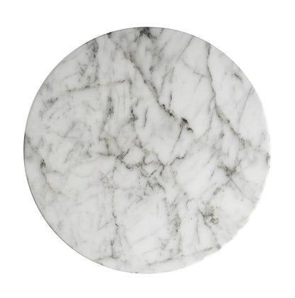Modern Faux Marble End Table for Indoor and Outdoor | Weatherproof | 17'' H x 16.0'' W x 16.0'' D