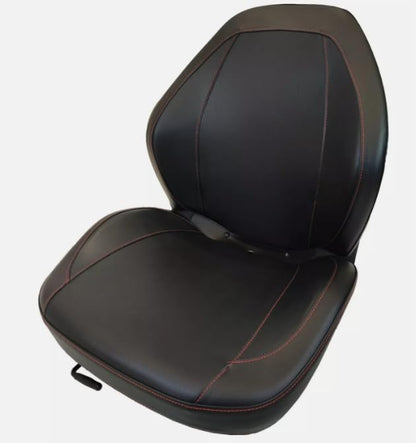 Replacement Seat with Slides for Skid Steers, Backhoe Loaders, Trenchers, Telehandlers, Excavators, Rollers, etc.; Compatible with John Deere, Bobcat, Case, Daewoo, Caterpillar, Ditch With, Dynapac