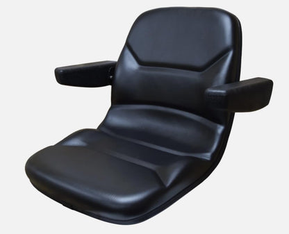 Replacement Lawn Mower Seat with Arm Rests | Black Zero Turn Mower Seat Compatible with Walker, AGCO, Cub Cadet, etc