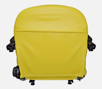 Replacement Seat for Zero Turn Lawn Mowers, Tractors, & Skid Steers with Armrests & Sildes; OEM Style; Yellow; Compatible with Hustler, John Deere, Caterpillar, Case, Bobcat, Gravely, Cub Cadet, SCAG