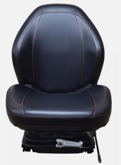 Skid Steer, Mower, Tractor Seat Replacement with Suspension; Black; Compatible with Bad Boy, Bobcat, Case, Caterpillar, Dixie Chopper, Dixon, Gravely, Hustler, Kubota, New Holland, & Woods