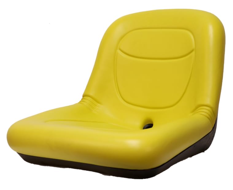Lawn Mower & Zero Turn Mower Seat Compatible with AGCO, Ariens, Dixon, Hustler, John Deere, Woods Mow'n Machine; Yellow Vinyl; (If the Bolt-Hole Patterns Don't Match, Drilling is Required); 142000YE