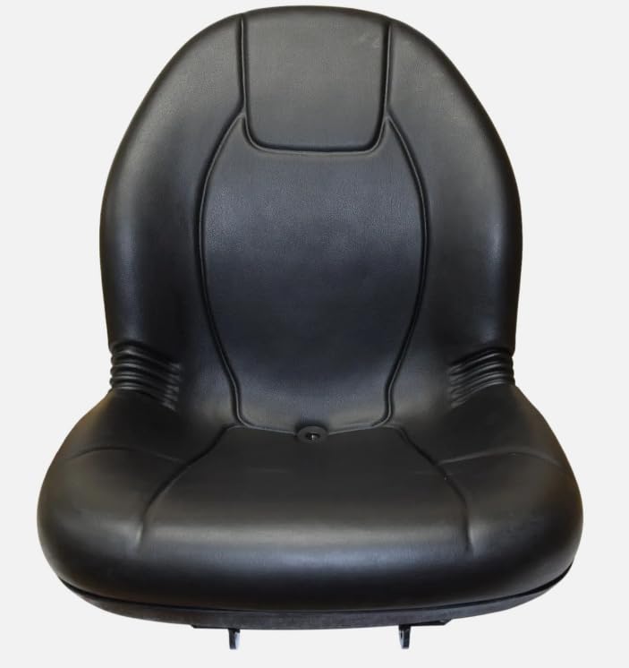 Tractor Seat with Flip-up Hinge Bracket; Compatible with Kubota Tractor Series: B2650, L2501, L2800, L3200, L3400, L3700, L3800, MX4700, MX5100; Black; High Back; industrial shell; 149000BK+901005