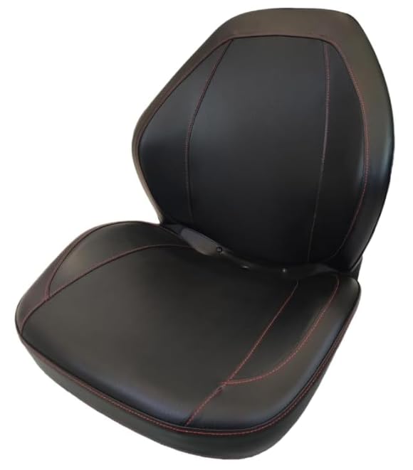 Replacement Seat for Lawn Mowers, Zero Turn Mowers, Skid Steers, and UTV's; Black Sewn Vinyl; Compatible with AGCO, Allis Chalmers, Ariens, Caterpillar, Ferris, Gehl, Grazer, & more; SU-310000BK-2