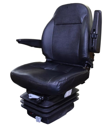 Replacement tractor seat with adjustable back cushion, armrests & suspension; Bolt Patterns: 4-3/4 Width x 8 Length (Inches), 5-1/2 x 7-3/4, 4-3/4  x 5-3/4; 440002BK-SP1