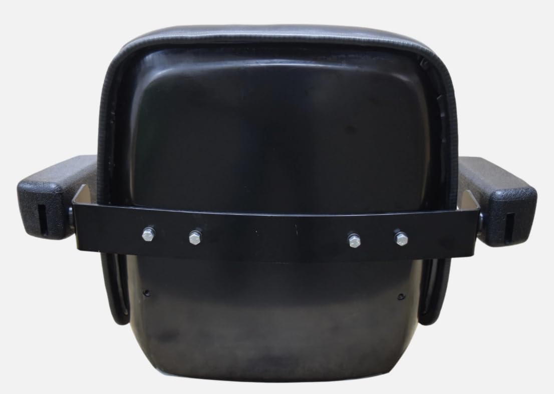 Replacement Lawn Mower Seat with Arm Rests | Black Zero Turn Mower Seat Compatible with Walker, AGCO, Cub Cadet, etc