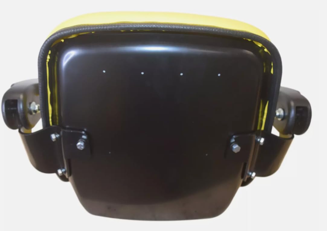 18.5 inch tall Replacement Tractor Seat Compatible with John Deere; Yellow Waterproof Vinyl Bucket Seat with Arm Rests: Please check your bolt-hole patterns