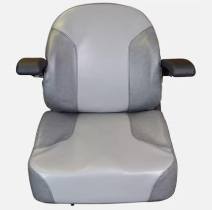 Lawn Mowers & Zero Turn Mower Seat with Armrests & Slides (Drilling May Be Required); Compatible with Ariens, Bad Boy, Dixon, Exmark, Ferris, Gravely; Premium OEM Gray; 201011DGLG