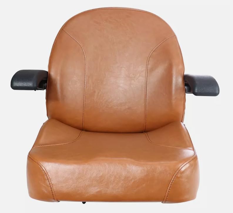 Lawn Mower Seat with Slides; Brown; Compatible with SCAG SMT-72V, STT-28CAT, STT-29DFI; STT-31EFI, STT-35BVAC, STT52V, STWC48V, STWC52V, & more; Replaces 9292; 201011BR-SC2