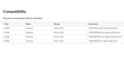 UTV Seats for Yamaha Rhino 450 660 700; YXR450, YXR660, YXR700; replaces part number 5UG-F4710-00-00; Black Vinyl; includes 2 seats; (If the Bolt-Holes Don't Align, Drilling is Required)