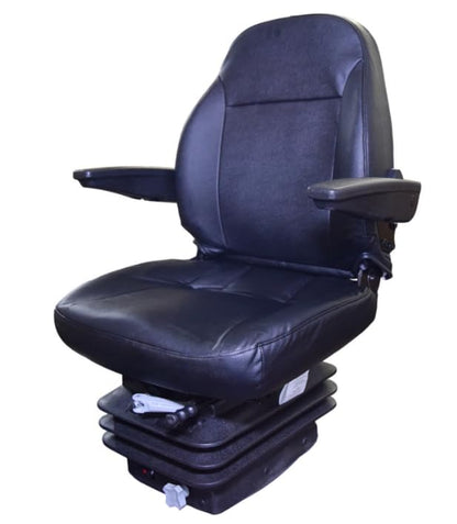 Replacement tractor seat with adjustable back cushion, armrests & suspension; Bolt Patterns: 4-3/4 Width x 8 Length (Inches), 5-1/2 x 7-3/4, 4-3/4  x 5-3/4; 440002BK-SP1