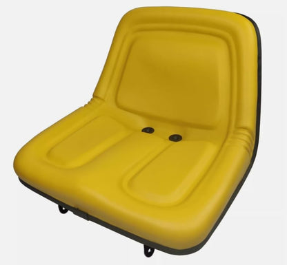 Lawn Mower Seat w/ Flip-up Brkt; Compatible with John Deere Tractors: X300 Series: X300, X300R, X304, X320, X324, X340, X360; & X500 Series: X500, X520, X530; Yellow; 109000YE+901003-J5