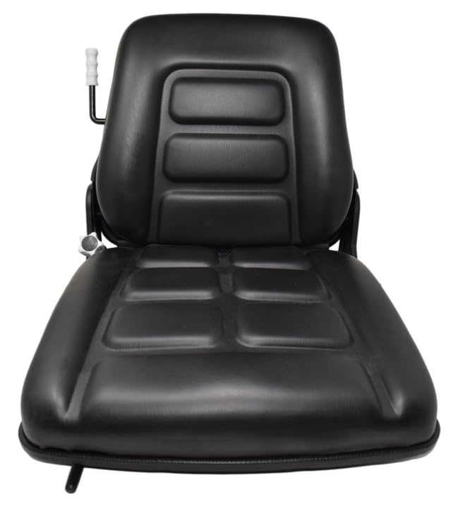 Universal Fork Lift Seat with Slides; 20.5" H x 21" L x 18.75" W; Seamless Black Vinyl; Bolt Pattern: 9" W X Slotted Slides; SU-Y01110BK