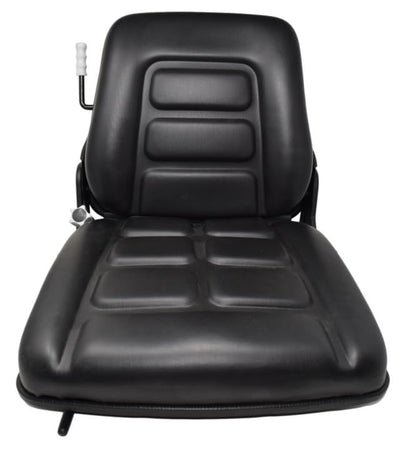 Universal Fork Lift Seat with Slides; 20.5" H x 21" L x 18.75" W; Seamless Black Vinyl; Bolt Pattern: 9" W X Slotted Slides; SU-Y01110BK