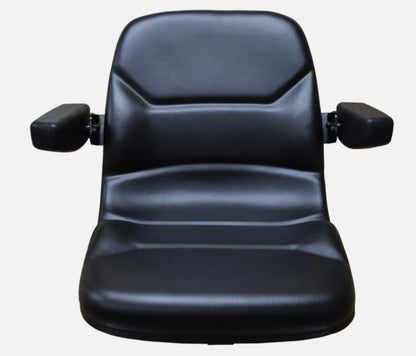 Replacement Lawn Mower Seat with Arm Rests | Black Zero Turn Mower Seat Compatible with Walker, AGCO, Cub Cadet, etc