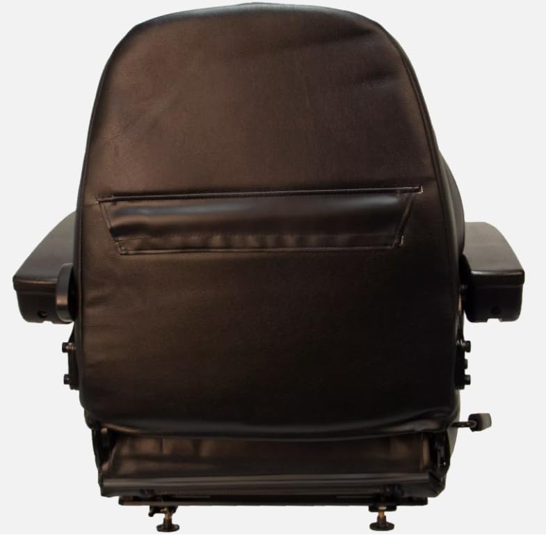 Zero Turn Lawn Mower Seat; Replacement Seat for Tractors, Fork Lifts, Skid Steers, UTV's, etc.; 25" H x 21.5" W x 24" D; Universal Slide System; Black; SU-440002BK