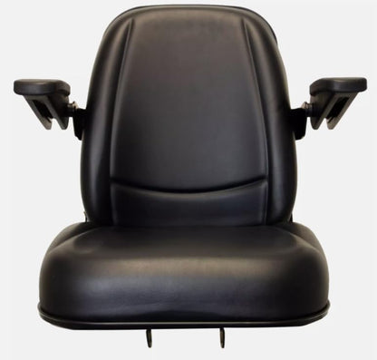 Tractor Seat with Flip-up Hinge Bracket & Armrests; Compatible with Kubota Tractor Series: B2650, L2501, L2800, L3200, L3400, L3700, L3800, MX4700, MX5100; SU-230015BK+SU-901005