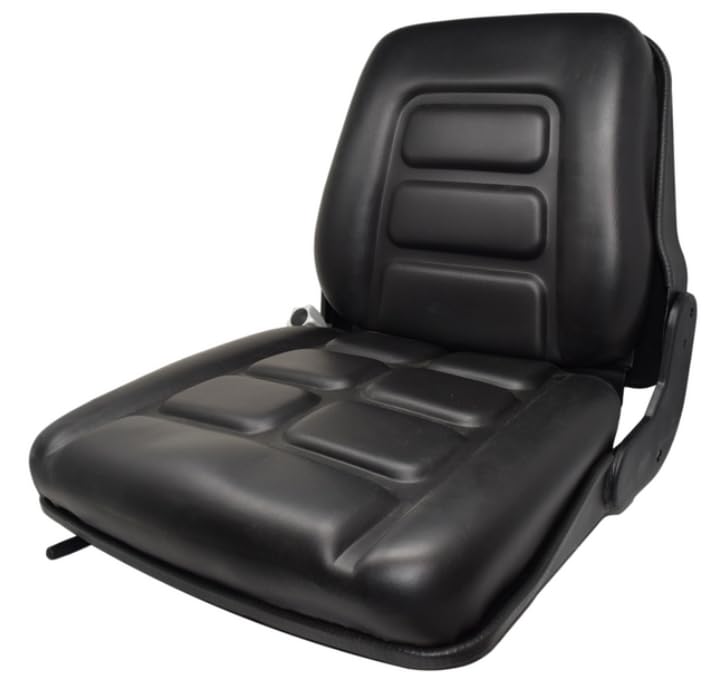 Universal Fork Lift Seat with Slides; 20.5" H x 21" L x 18.75" W; Seamless Black Vinyl; Bolt Pattern: 9" W X Slotted Slides; SU-Y01110BK